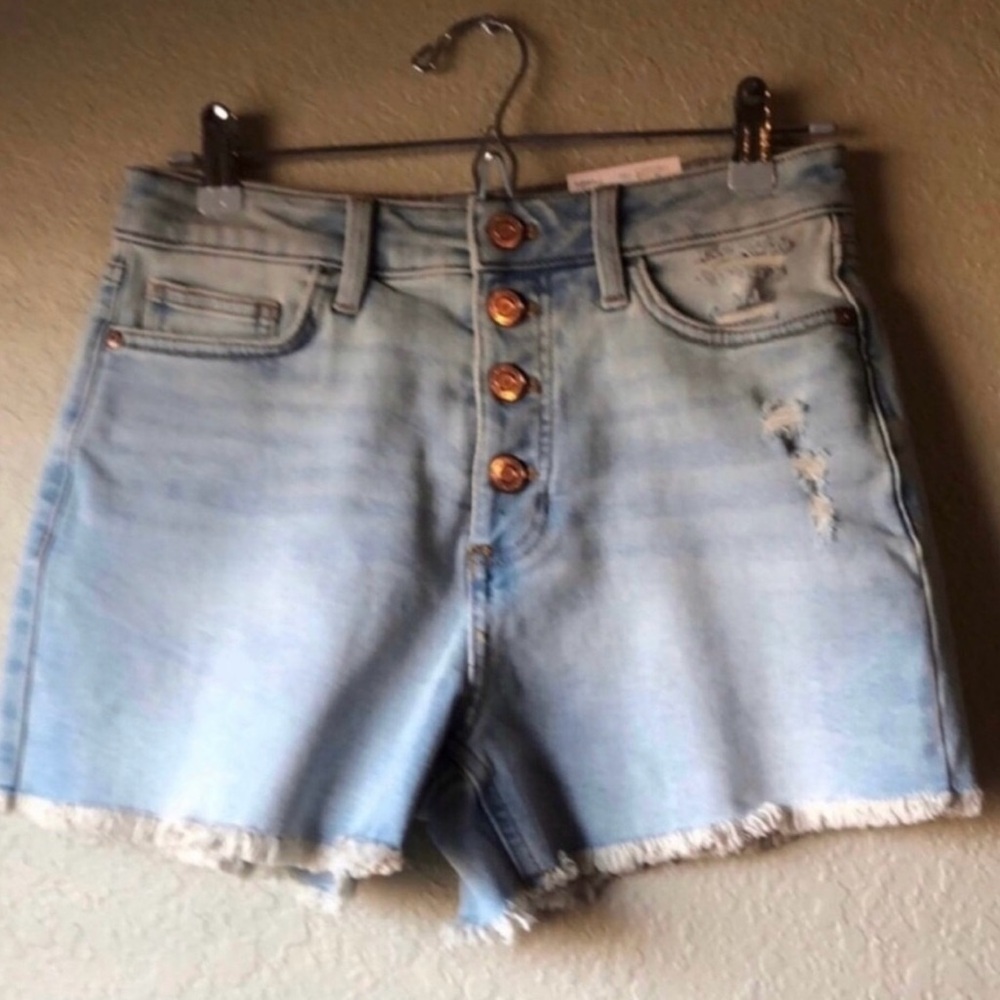 New Lauren Conrad Shorts Super High Rise Cutoff Denim Blue Jean Shorts Women’s 4 - Picture 13 of 13